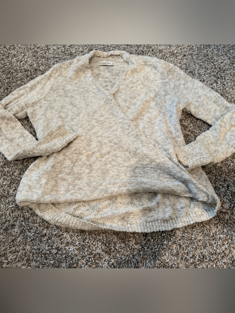 Abercrombie & Fitch Cream Marled Knit Sweater